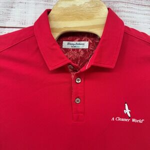 Tommy Bahama Island Zone Polo Shirt Mens XL Red Golf Casual Preppy‎